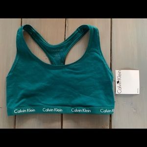 NWT Teal Calvin Klein sports bra